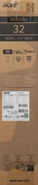 Монитор Acer 31.5" SA322QUEbmipx черный IPS LED 1ms 16:9 HDMI M/M 300cd 178гр/178гр 2560x1440 100Hz FreeSync DP WQ