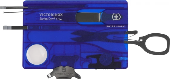 Швейцарская карта Victorinox SwissCard Lite (0.7322.T2) синий полупрозрачный коробка подарочная