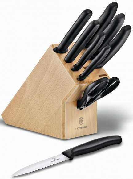 Набор ножей кухон. Victorinox Swiss Classic 6.7193.9 компл.:8предм. ножницы дерево/черный