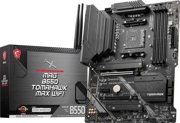 Материнская плата MSI MAG B550 TOMAHAWK MAX WIFI Soc-AM4 AMD B550 4xDDR4 ATX AC`97 8ch(7.1) 2.5Gg RAID+HDMI+DP
