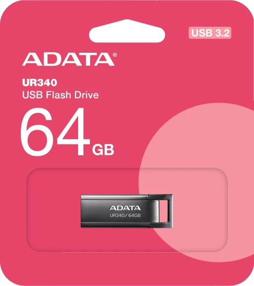 Флеш Диск A-Data 64Gb UR340 AROY-UR340-64GBK USB3.2 черный Флеш Диск A-Data 64Gb UR340 AROY-UR340-64GBK USB3.2 черный