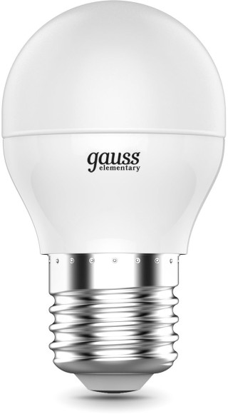 Лампа светодиодная Gauss Elementary 53226T 6Вт цок.:E27 шар 180B св.свеч.бел.нейт. (упак.:3шт)