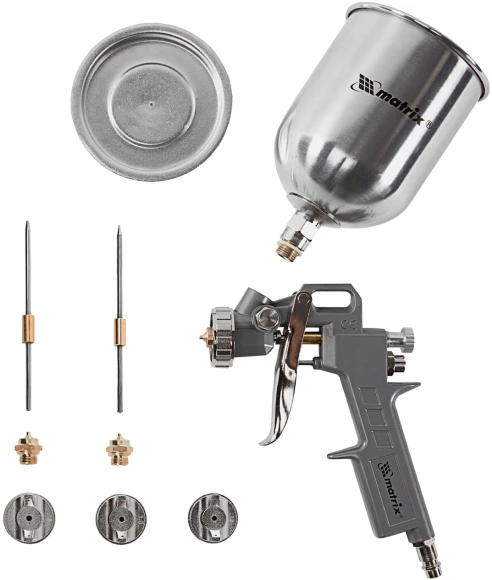 Краскораспылитель Matrix 57314 230л/мин соп.:1.8мм бак:0.6л серебристый