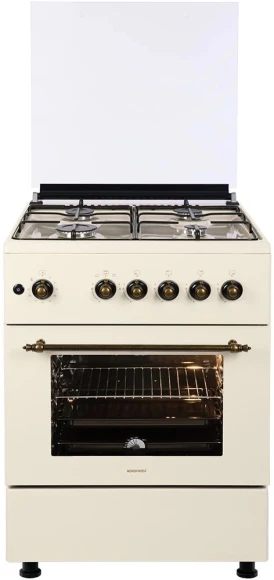 Плита Газовая Nordfrost GG6061Y бежевый (металлическая крышка) реш.сталь Плита Газовая Nordfrost GG6061Y бежевый (металлическая крышка) реш.сталь