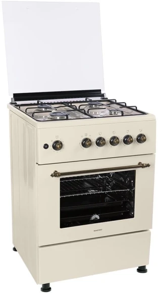 Плита Газовая Nordfrost GG6061Y бежевый (металлическая крышка) реш.сталь Плита Газовая Nordfrost GG6061Y бежевый (металлическая крышка) реш.сталь