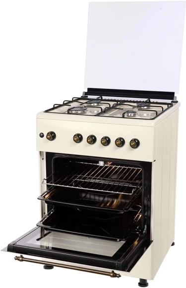 Плита Газовая Nordfrost GG6061Y бежевый (металлическая крышка) реш.сталь Плита Газовая Nordfrost GG6061Y бежевый (металлическая крышка) реш.сталь