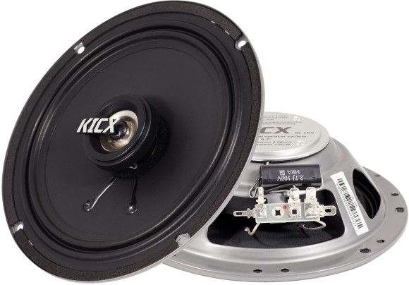 Колонки автомобильные Kicx SL-165 100Вт 91дБ 4Ом 16.5см (6 1/2дюйм) (ком.:2кол.) коаксиальные двухполосные Колонки автомобильные Kicx SL-165 100Вт 91дБ 4Ом 16.5см (6 1/2дюйм) (ком.:2кол.) коаксиальные двухполосные