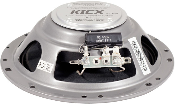 Колонки автомобильные Kicx SL-165 100Вт 91дБ 4Ом 16.5см (6 1/2дюйм) (ком.:2кол.) коаксиальные двухполосные Колонки автомобильные Kicx SL-165 100Вт 91дБ 4Ом 16.5см (6 1/2дюйм) (ком.:2кол.) коаксиальные двухполосные