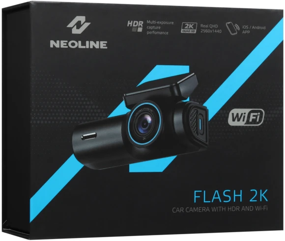 Видеорегистратор Neoline Flash 2K Wi-Fi черный 1440x2560 1440p 140гр.
