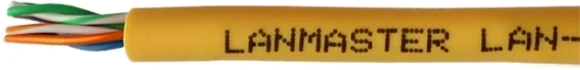 Кабель информационный Lanmaster LAN-5EUTP-PT-LSZH-YL кат.5E UTP 4 пары 24AWG LSZH внутренний 305м желтый