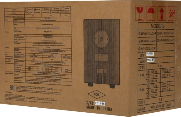 Источник бесперебойного питания Powercom Infinity INF-800 480Вт 800ВА черный без батареи