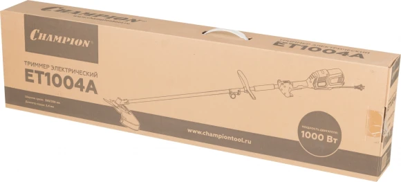 Триммер электрический Champion ET1004A 1000Вт разбор.штан. реж.эл.:леска/нож Триммер электрический Champion ET1004A 1000Вт разбор.штан. реж.эл.:леска/нож