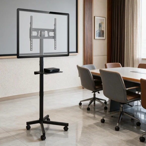Стойка для телевизора Kromax OMEGA-18 черный 26"-65" макс.40кг напольный мобильный
