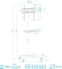 Стойка для телевизора Kromax OMEGA-18 черный 26"-65" макс.40кг напольный мобильный