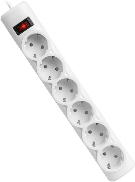 Сетевой фильтр Defender DFS 151 1.8м (6 розеток) черный (коробка)