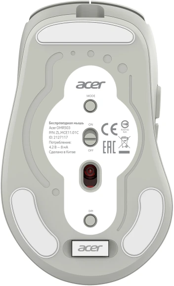 Мышь Acer OMR503 черный оптическая 3200dpi беспров. BT/Radio USB (ZL.MCE11.01B)