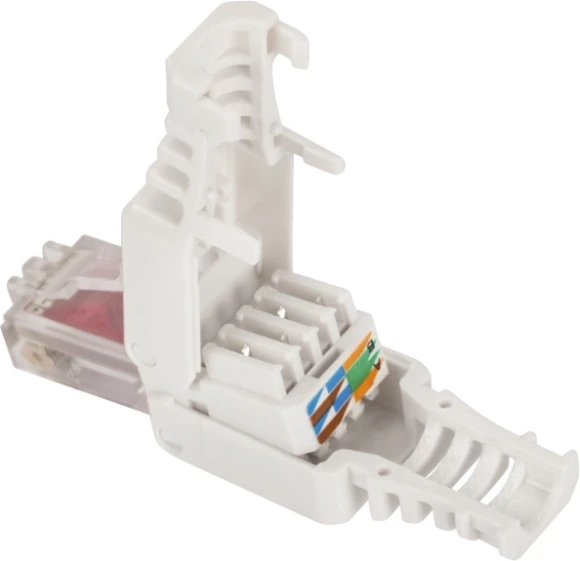 Коннектор Lanmaster LAN-TMP-U6-WH полев.RJ45 кат.6 UTP бел.