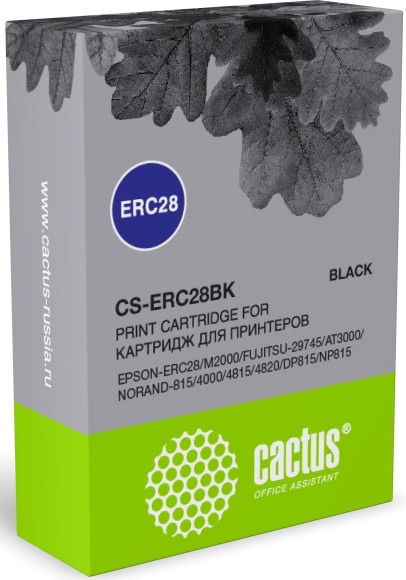 Картридж матричный Cactus CS-ERC28BK ERC28 12.7x3.1 черный для Epson ERC28/M2000/FUJITSU-29745/AT3000/NORAND-815/4000/4815/4820/DP815/NP815