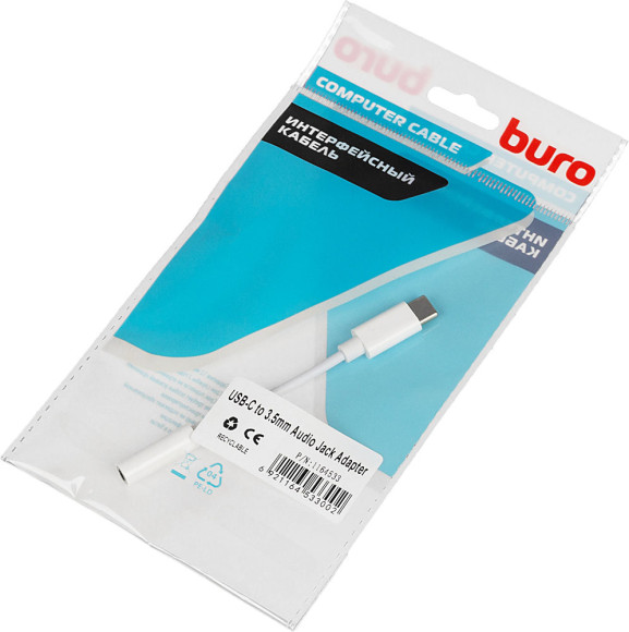 Переходник Buro BHP TPC-JCK Jack 3.5 (f)-USB Type-C (m) белый Переходник Buro BHP TPC-JCK Jack 3.5 (f)-USB Type-C (m) белый