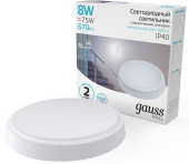 Светильник Gauss ЖКХ 161418208 8Вт 4000K белый Светильник Gauss ЖКХ 161418208 8Вт 4000K белый
