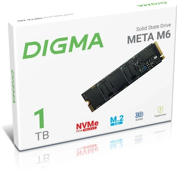 Накопитель SSD Digma PCIe 4.0 x4 1TB DGSM4001TM63T Meta M6 M.2 2280 Накопитель SSD Digma PCIe 4.0 x4 1TB DGSM4001TM63T Meta M6 M.2 2280