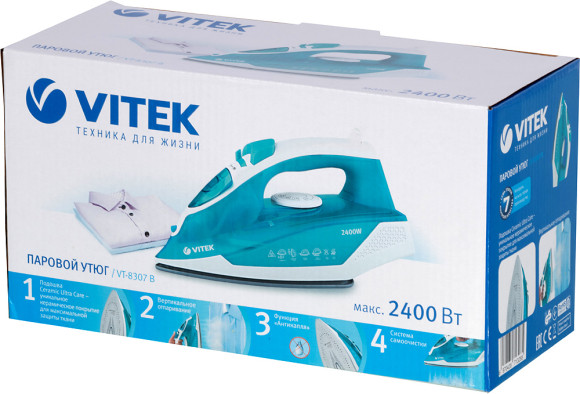 Утюг Vitek 8307-VT-01 2400Вт бирюзовый/белый