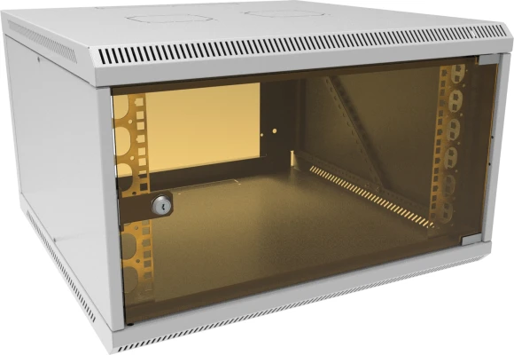 Шкаф коммутационный Suprlan (05-1096) настенный 12U 600x600мм пер.дв.стекл направл.под закл.гайки 70кг светло-серый 535мм 22.69кг 500мм металл