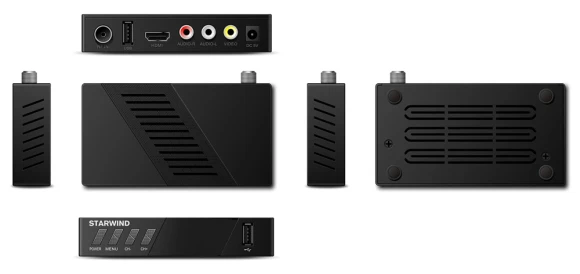 Ресивер DVB-T2 Starwind CT-140 черный Ресивер DVB-T2 Starwind CT-140 черный