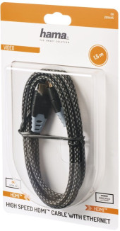 Кабель аудио-видео Hama H-205445 HDMI (m)/HDMI (m) 1.5м. позолоч.конт. черный (уп.:1шт) (00205445)