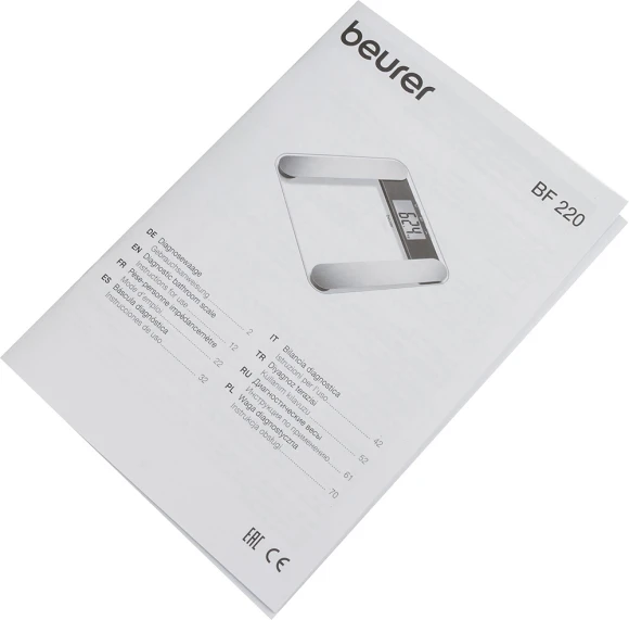 Весы напольные электронные Beurer BF220 макс.180кг прозрачный