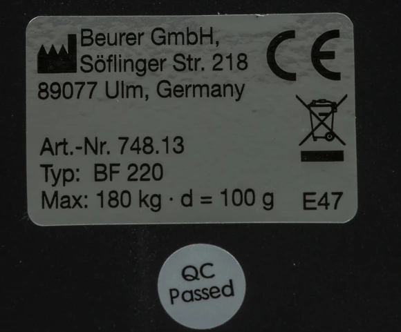 Весы напольные электронные Beurer BF220 макс.180кг прозрачный
