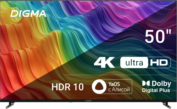Телевизор LED Digma 50" DM-LED50UBB33 Яндекс.ТВ Frameless Metal черный 4K Ultra HD 60Hz DVB-T DVB-T2 DVB-C DVB-S DVB-S2 USB WiFi Smart TV Телевизор LED Digma 50" DM-LED50UBB33 Яндекс.ТВ Frameless Metal черный 4K Ultra HD 60Hz DVB-T DVB-T2 DVB-C DVB-S DVB-S2 USB WiFi Smart TV