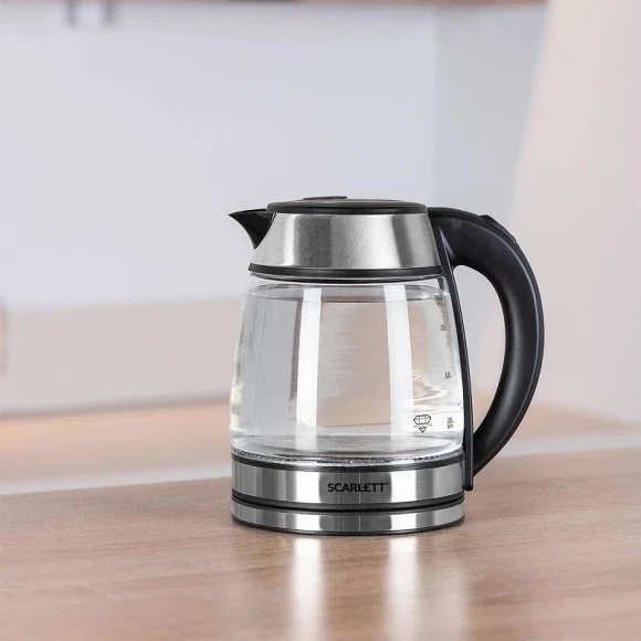 Чайник электрический Scarlett SC-EK27G54 1.7л. 1800Вт серебристый/черный корпус: нерж.сталь/стекло Чайник электрический Scarlett SC-EK27G54 1.7л. 1800Вт серебристый/черный корпус: нерж.сталь/стекло