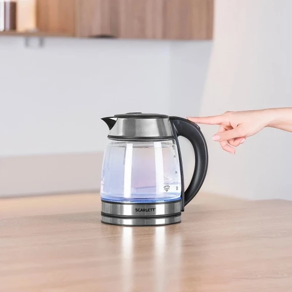 Чайник электрический Scarlett SC-EK27G54 1.7л. 1800Вт серебристый/черный корпус: нерж.сталь/стекло Чайник электрический Scarlett SC-EK27G54 1.7л. 1800Вт серебристый/черный корпус: нерж.сталь/стекло