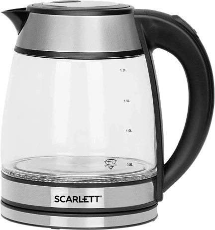 Чайник электрический Scarlett SC-EK27G54 1.7л. 1800Вт серебристый/черный корпус: нерж.сталь/стекло Чайник электрический Scarlett SC-EK27G54 1.7л. 1800Вт серебристый/черный корпус: нерж.сталь/стекло
