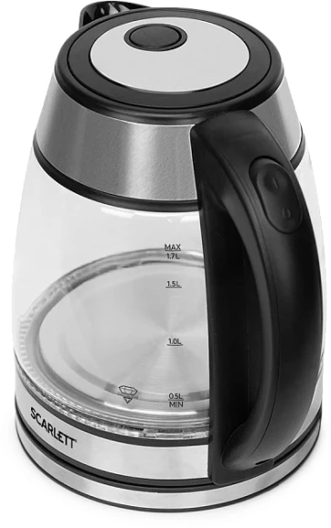 Чайник электрический Scarlett SC-EK27G54 1.7л. 1800Вт серебристый/черный корпус: нерж.сталь/стекло Чайник электрический Scarlett SC-EK27G54 1.7л. 1800Вт серебристый/черный корпус: нерж.сталь/стекло