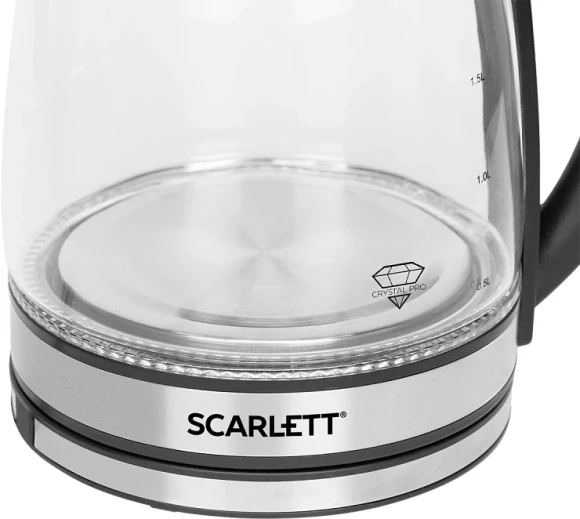 Чайник электрический Scarlett SC-EK27G54 1.7л. 1800Вт серебристый/черный корпус: нерж.сталь/стекло Чайник электрический Scarlett SC-EK27G54 1.7л. 1800Вт серебристый/черный корпус: нерж.сталь/стекло