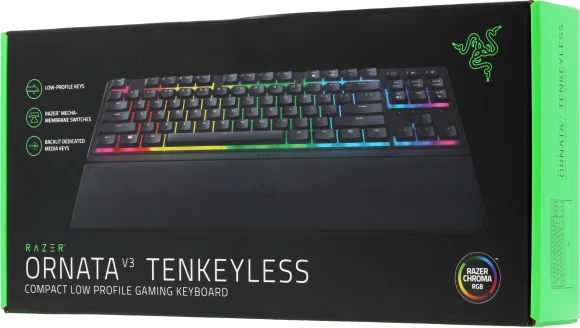 Клавиатура Razer Ornata V3 Tenkeyless черный USB Multimedia for gamer LED (подставка для запястий) (RZ03-04880100-R3M1) кабель 2м