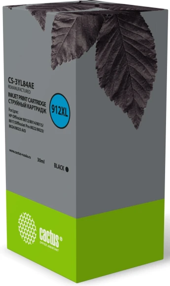 Картридж струйный Cactus CS-3YL84AE 912XL черный (30мл) для HP OfficeJet 8012/8014/8015/8017;OfficeJet Pro 8022/8023/8024/8025 AIO Картридж струйный Cactus CS-3YL84AE 912XL черный (30мл) для HP OfficeJet 8012/8014/8015/8017;OfficeJet Pro 8022/8023/8024/8025 AIO
