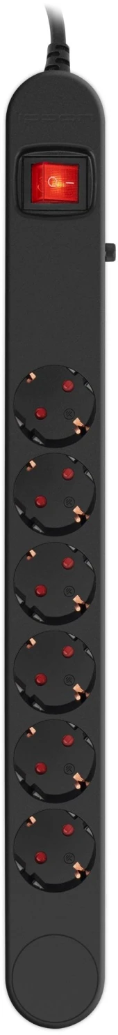 Сетевой фильтр Ippon NF-EU-1.8-10 1.8м (6 розеток) черный (коробка)