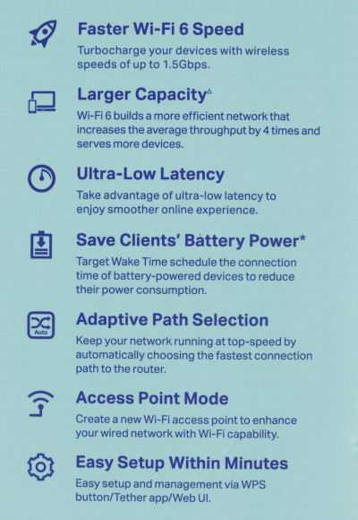 Повторитель беспроводного сигнала TP-Link RE505X AX1500 10/100/1000BASE-TX белый