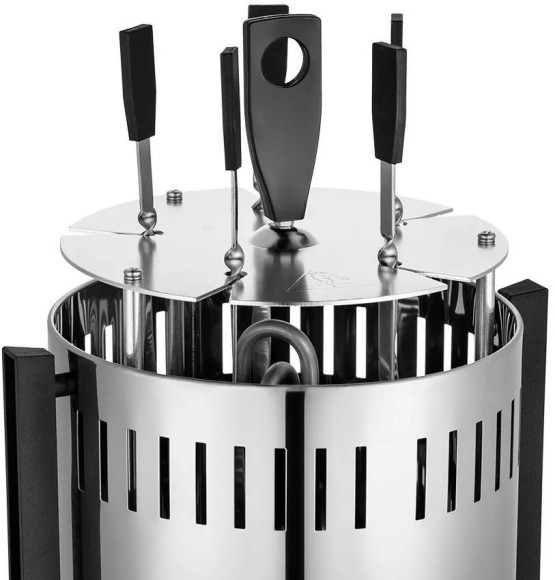 Шашлычница электрическая Kitfort КТ-1407 900Вт нержавеющая сталь/оранжевый