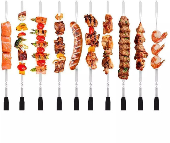 Шашлычница электрическая Kitfort КТ-1407 900Вт нержавеющая сталь/оранжевый