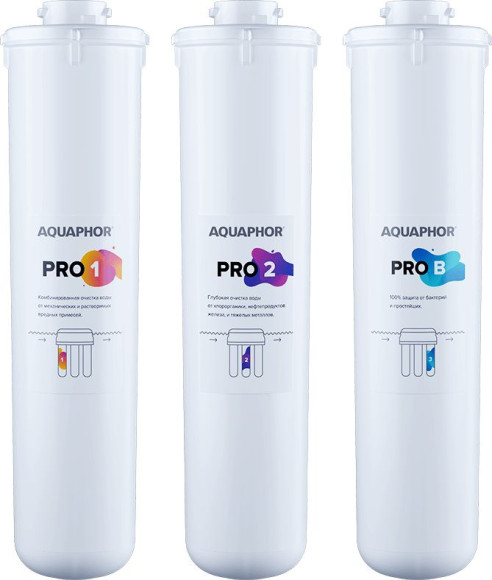 Комплект картриджей Аквафор ECO Pro для проточных фильтров ресурс:10000л (упак.:3шт)