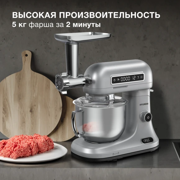 Насадка-мясорубка Hyundai HYM-S8551 MG для миксера серебристый
