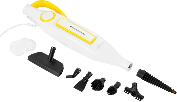 Швабра паровая Kitfort КТ-1097 1250Вт белый/желтый Швабра паровая Kitfort КТ-1097 1250Вт белый/желтый
