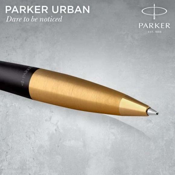 Ручка шариков. Parker Urban Core K314 (2143640) Muted Black GT M син. черн. подар.кор.