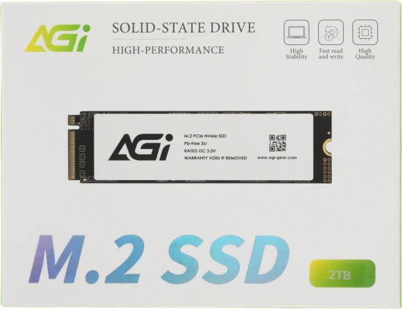 Накопитель SSD AGi PCIe 3.0 x4 2TB AGI2T0GIMAI298 AI298 M.2 2280 Накопитель SSD AGi PCIe 3.0 x4 2TB AGI2T0GIMAI298 AI298 M.2 2280