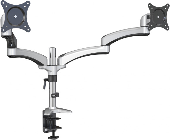 Кронштейн для мониторов Cactus CS-VM-FE124D-AL серебристый 15"-27" макс.8кг настольный поворот и наклон Кронштейн для мониторов Cactus CS-VM-FE124D-AL серебристый 15"-27" макс.8кг настольный поворот и наклон