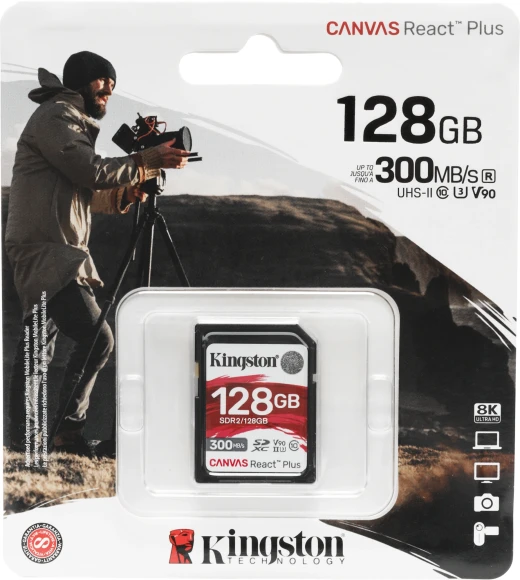 Флеш карта SDXC 128GB Kingston SDR2/128GB Canvas React Plus w/o adapter